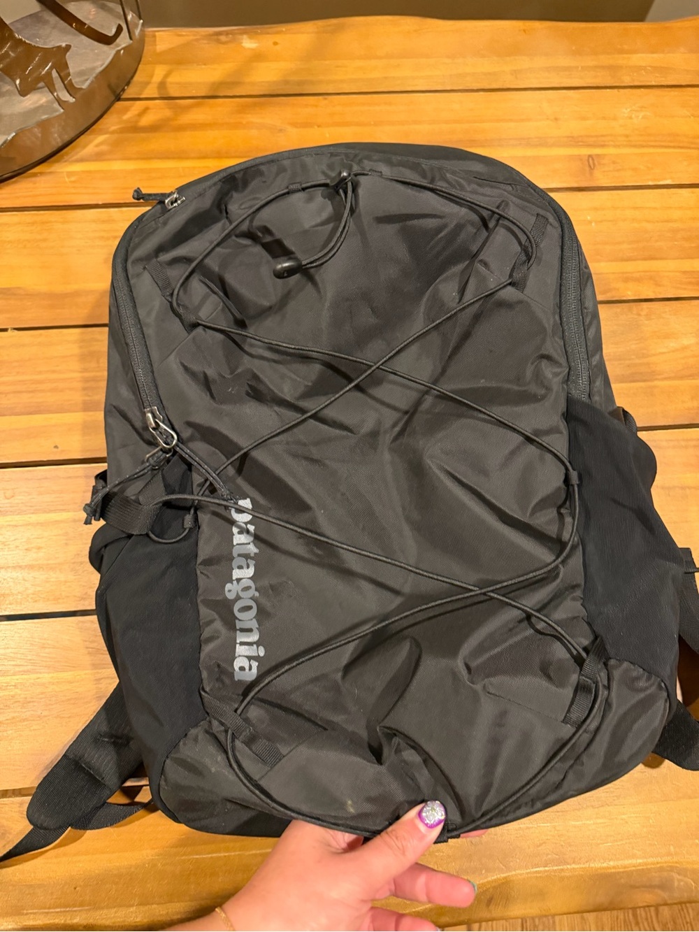 Patagonia Black Daypack with External Bungeet